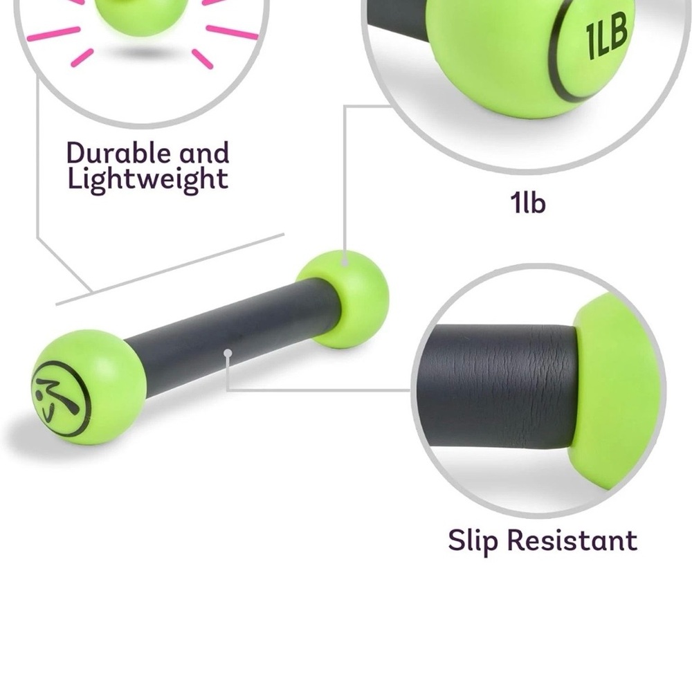 Zumba Fitness Neon Green and Black 1lb Exercise Bar